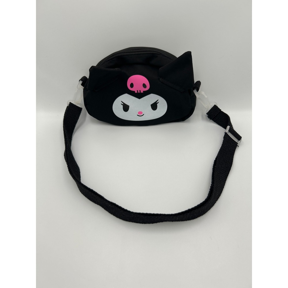 Sanrio Kuromi Black‎ Canvas Crossbody Bag Adjustable Strap Small Purse Anime